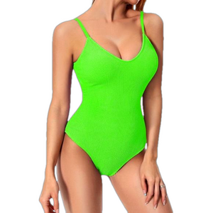 Angerella neon green One Piece Swimsuit Control High Waist Monokini size XL